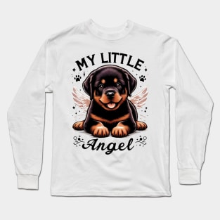 Rottweiler Puppy My Little Angel Rottie design Long Sleeve T-Shirt